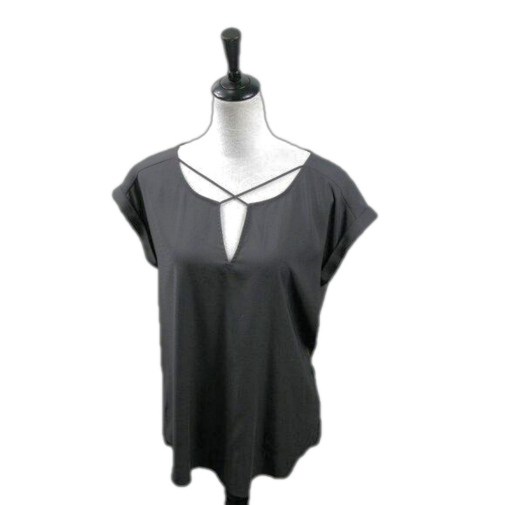 Express Gray Short Sleeve Blouse Size Medium